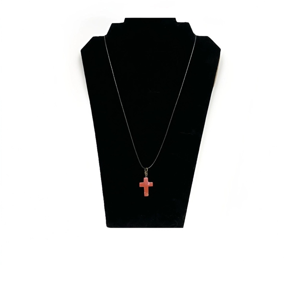Handmade Pendant With Jasper Stone cross. Handmade Religious Pendants.